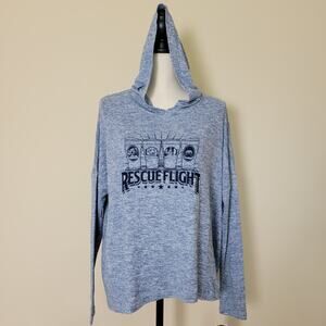 NWT MV Sport Women's M Rescue Flight Dog Graphic Long Sleeve Hoodie Lightweight